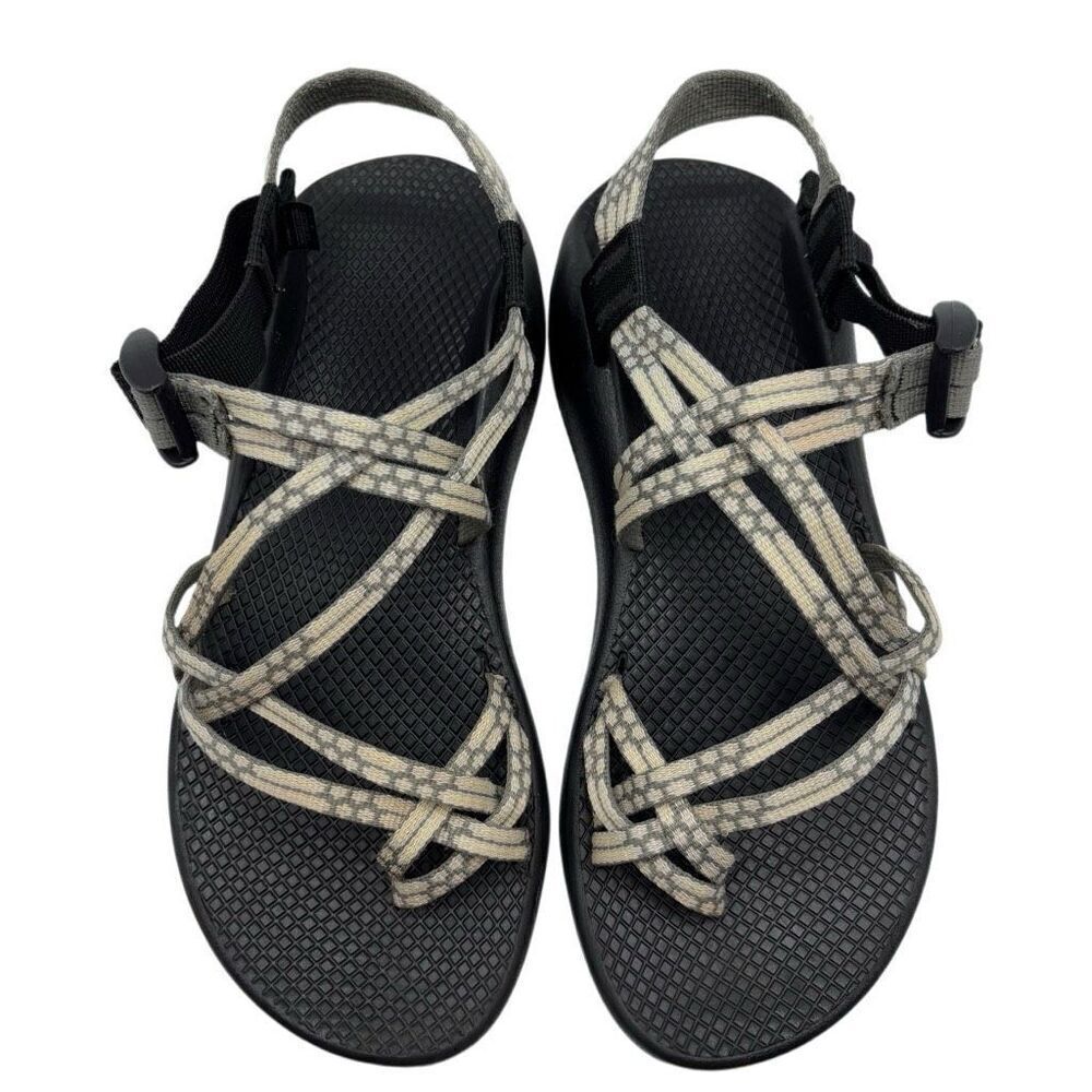 CHACO Z Cloud X2 Toe Loop Hiking Sandals‎ Cream/Gray Women's Size 9
